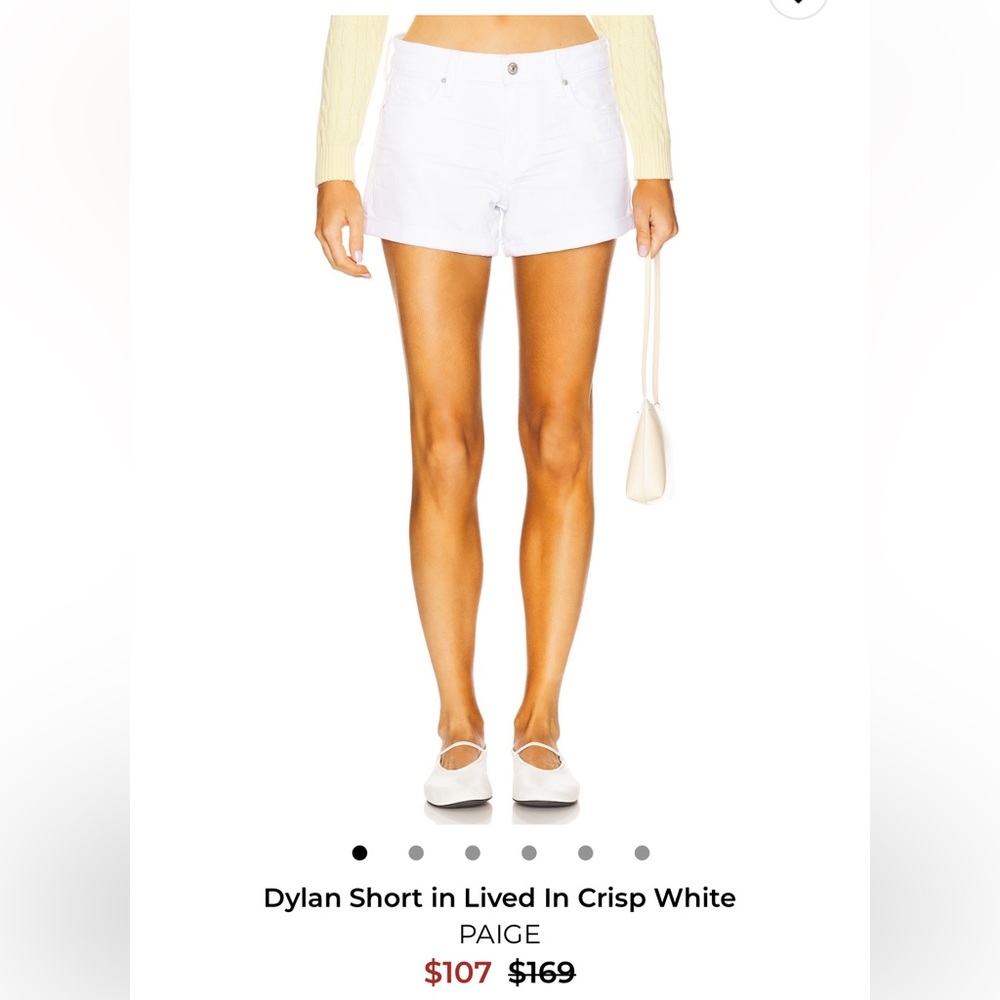 NWT PAIGE Dylan Shorts Lived In Crisp White